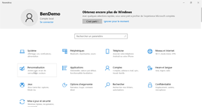 Paramètres windows Paramètres windows